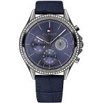Relojes azules de pulsera con multifunción Cuarzo analógicos cocodrilo Tommy Hilfiger Sport para mujer 