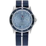 Relojes azul marino de plástico de pulsera rebajados con fecha Cuarzo analógicos con rayas Tommy Hilfiger Sport para mujer 
