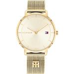 Relojes dorados de acero inoxidable de pulsera rebajados Cuarzo malla analógicos Tommy Hilfiger Sport para mujer 