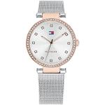 Relojes blancos de acero inoxidable de pulsera Cuarzo malla analógicos Tommy Hilfiger Sport para mujer 
