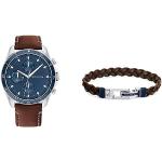 Relojes marrones de acero inoxidable de pulsera rebajados con multifunción Tommy Hilfiger Sport para hombre 