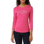 Camisetas rosas de cuello redondo rebajadas tallas grandes manga larga con cuello redondo Tommy Hilfiger Sport talla XXL para mujer 