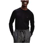 Tommy Hilfiger Stretch Slim Fit Long Sleeve Tee, Hombre, Negro, M