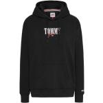 Sudaderas negras con capucha rebajadas con logo Tommy Hilfiger Essentials talla XS para mujer 