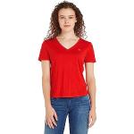 Camisetas orgánicas rojas de manga corta rebajadas manga corta Tommy Hilfiger Sport talla XXS de materiales sostenibles para mujer 