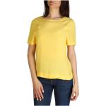 Camisetas amarillas de viscosa de manga corta rebajadas de primavera manga corta con cuello redondo Tommy Hilfiger Sport talla S para mujer 