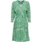 Vestidos estampados verdes de viscosa de verano con escote cruzado Tommy Hilfiger Sport talla S para mujer 