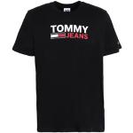 Camisetas orgánicas negras de algodón de manga corta tallas grandes manga corta con cuello redondo con logo Tommy Hilfiger Sport talla XS de materiales sostenibles para hombre 