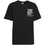 Camisetas negras de algodón de manga corta manga corta con cuello redondo con logo Tommy Hilfiger Sport talla L para hombre 