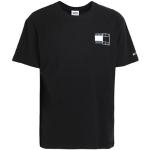 Camisetas negras de algodón de manga corta manga corta con cuello redondo con logo Tommy Hilfiger Sport talla XL para hombre 