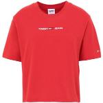 Camisetas orgánicas rojas de algodón de manga corta manga corta con cuello redondo de punto Tommy Hilfiger Sport talla XS de materiales sostenibles para mujer 