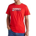 Camisetas orgánicas rojas de algodón de manga corta manga corta con logo Tommy Hilfiger Sport talla XS de materiales sostenibles para hombre 