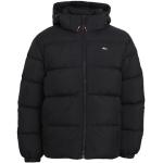 Abrigos negros de poliester con capucha  manga larga con logo Tommy Hilfiger Sport talla XL de materiales sostenibles para hombre 