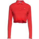 Polos rojos de algodón de algodón manga larga Tommy Hilfiger Sport talla XS para mujer 