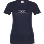 Camisetas azules de poliester de algodón  rebajadas Tommy Hilfiger Essentials talla XS para mujer 