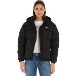 Abrigos negros de poliester con capucha  rebajados de otoño con cuello alto acolchados Tommy Hilfiger Sport talla XL de materiales sostenibles para mujer 