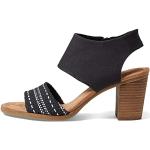 Sandalias negras de cuero de cuero con cremallera Toms talla 43,5 para mujer 
