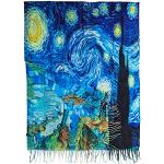 Toocool Bufanda unisex Klimt Van Gogh Kandinsky Monet pañuelo chal A001, Noche estrellada, Talla única