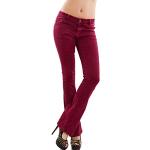 Jeans stretch burdeos talla XL para mujer 