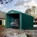 TOOLPORT Carpa garaje 4x8 m con entrada 3,5x3,5 m, PVC 850, verde oscuro, sin Estática - (99516)