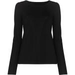 Camisetas orgánicas negras de lino de lino  manga larga con cuello redondo WOLFORD para mujer 