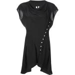 Tops asimétricos negros de seda rebajados manga corta con escote asimétrico RICK OWENS talla XL para mujer 