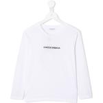 Camisetas blancas de poliester de manga larga infantiles con logo Dolce & Gabbana 5 años 