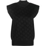 Camisetas negras de viscosa de cuello alto rebajadas con cuello alto Karl Lagerfeld para mujer 
