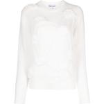 Tops bordados blancos rebajados manga larga con cuello redondo de punto Comme des Garçons con purpurina para mujer 