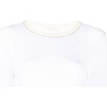 Tops blancos de algodón manga corta con cuello redondo de punto FABIANA FILIPPI con purpurina para mujer 