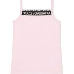 Tops infantiles rosa pastel de algodón con logo Dolce & Gabbana 