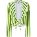 Tops cortos verdes de poliamida manga larga con escote V con rayas Amir Slama para mujer 