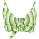 Tops cortos verdes de poliamida con rayas Amir Slama para mujer 