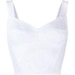Tops bordados blancos de poliamida con escote V de encaje Dolce & Gabbana talla 3XL para mujer 