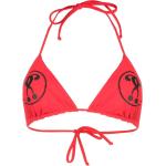Bikinis halter rojos de poliamida rebajados con cuello halter con logo MOSCHINO con lazo talla XS para mujer 