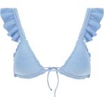 Sujetadores Bikini azules de poliamida con volantes para mujer 
