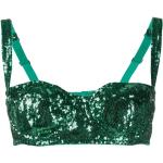 Tops verdes de poliester sin mangas Dolce & Gabbana con lentejuelas para mujer 