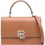 Bolsos marrones de piel de mano de piel con logo Ralph Lauren Collection para mujer 