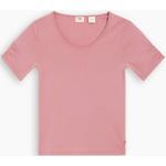 Tops rosas de algodón manga corta con cuello redondo LEVI´S talla L para mujer 