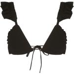 Bragas Bikini Anudadas negras de poliamida con volantes para mujer 