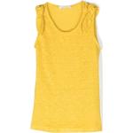 Camisetas amarillas de lino sin mangas infantiles rebajadas de punto para niña 