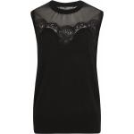 Jerséis negros de poliester cuello redondo sin mangas con cuello redondo de encaje Dolce & Gabbana talla 3XL para mujer 