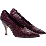 Zapatos rojos de cuero de tacón con tacón más de 9cm trenzados Tory Burch talla 38,5 para mujer 