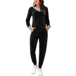 Pantalones negros de terciopelo con pijama de invierno informales con rayas talla S para mujer 