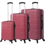 Set de maletas rosas de policarbonato con ruedas 