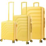 Set de maletas amarillas con ruedas 