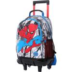 Mochilas escolares multicolor de poliester Spiderman con ruedas acolchadas infantiles 