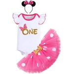 Disfraces blancos de tul de  princesa infantiles Disney con lunares con volantes 12 meses para bebé 