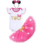 Disfraces blancos de tul de  princesa infantiles Disney con lunares con volantes 24 meses para bebé 