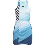 Vestidos azules celeste de poliester de tenis con cuello redondo de punto adidas talla L de materiales sostenibles para mujer 